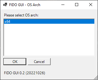 FidoGUI: Select OS architecture