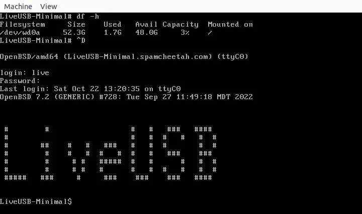 LiveUSB OpenBSD Minimal