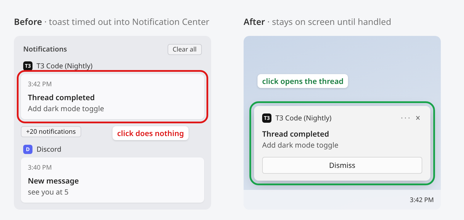 t3code #22520 before/after mockup · GitHub