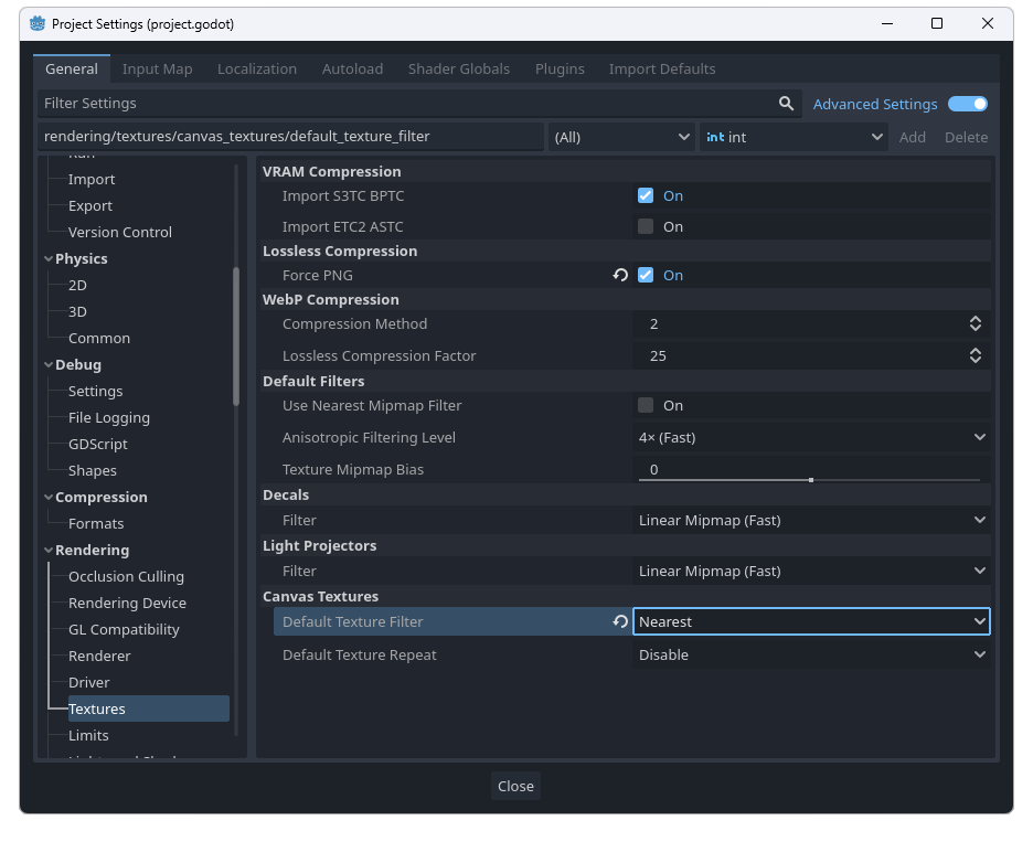 Godot 4 Pixel Art Settings · GitHub