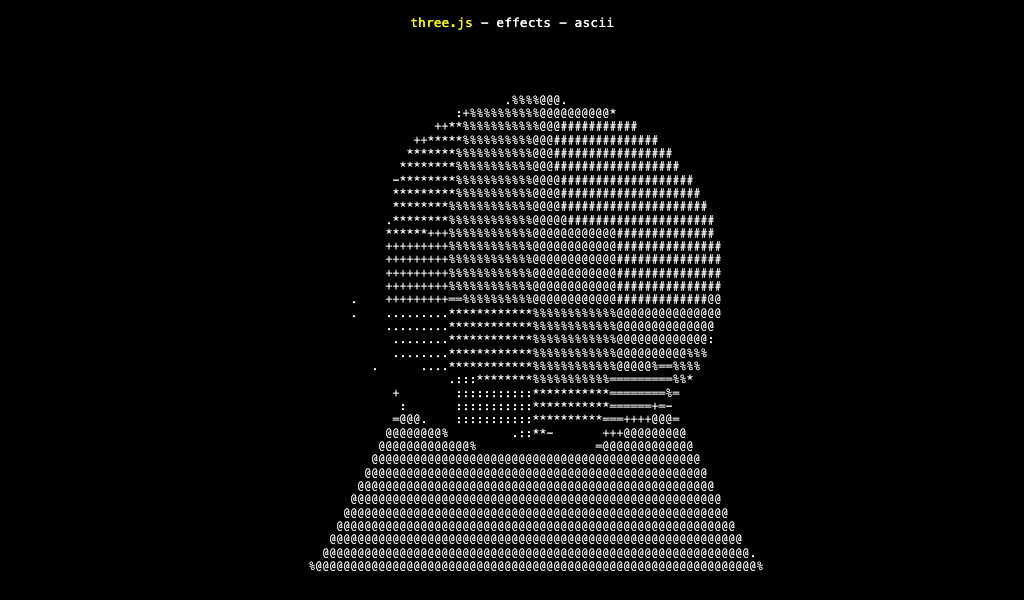 Three.js ASCII Effect