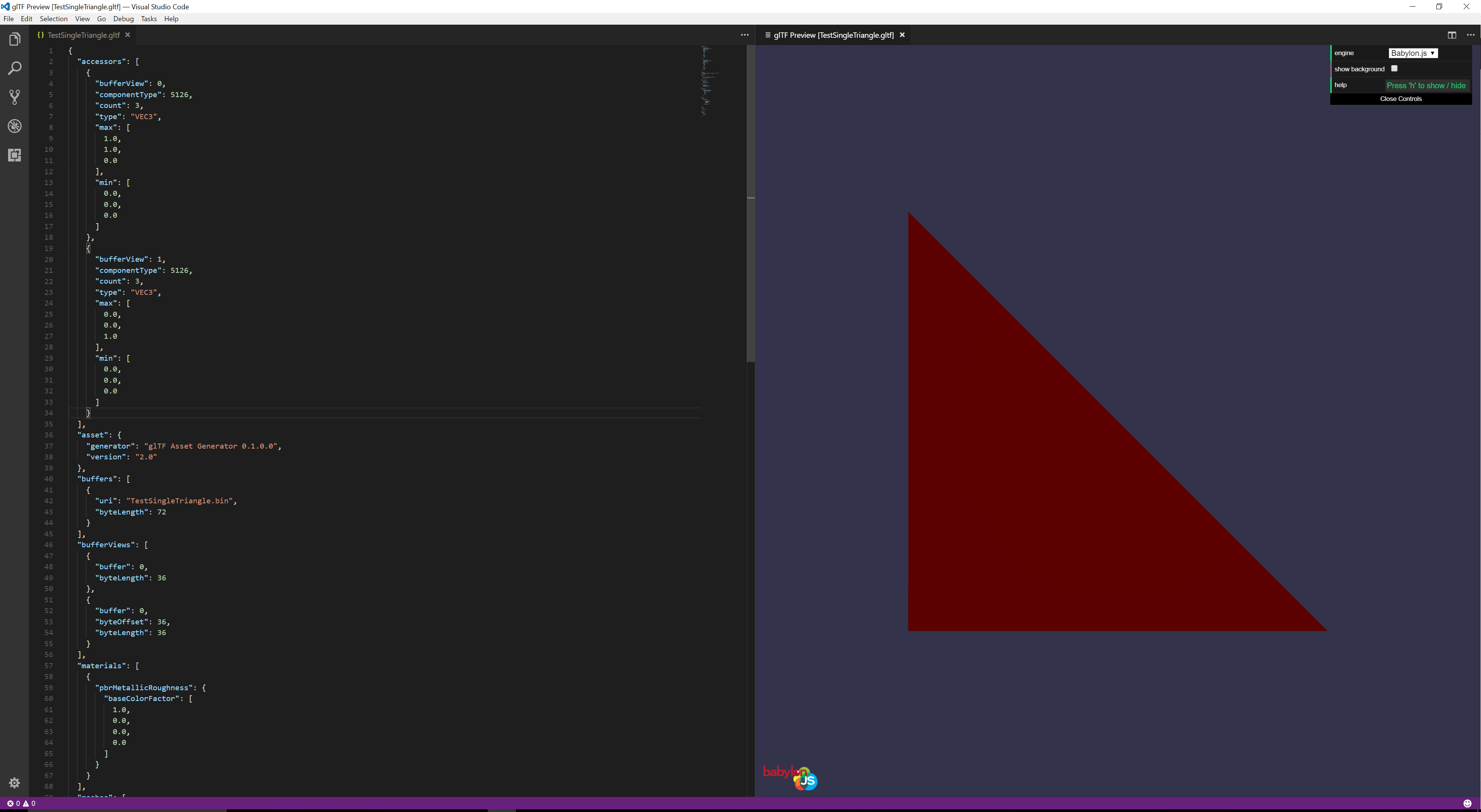 gltf 2.0 triangle with and without normal information · GitHub