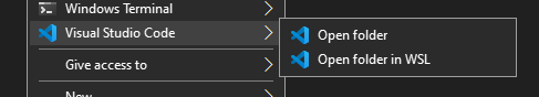 VSCode context menu to open WSL · GitHub