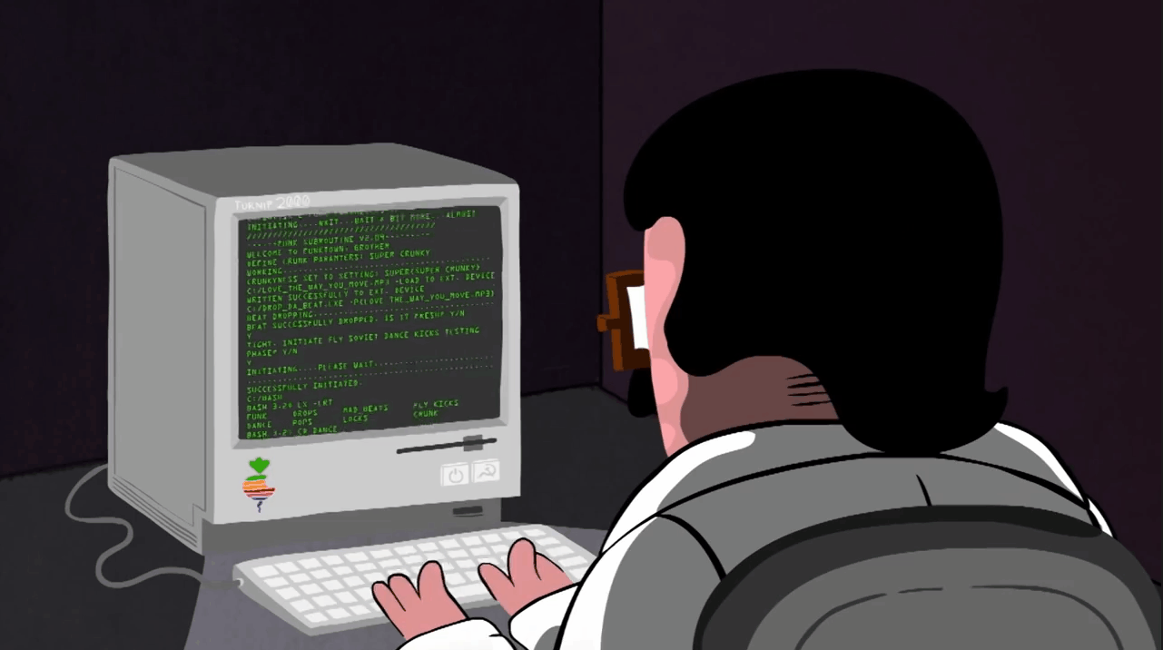 Man typing on a computer.
