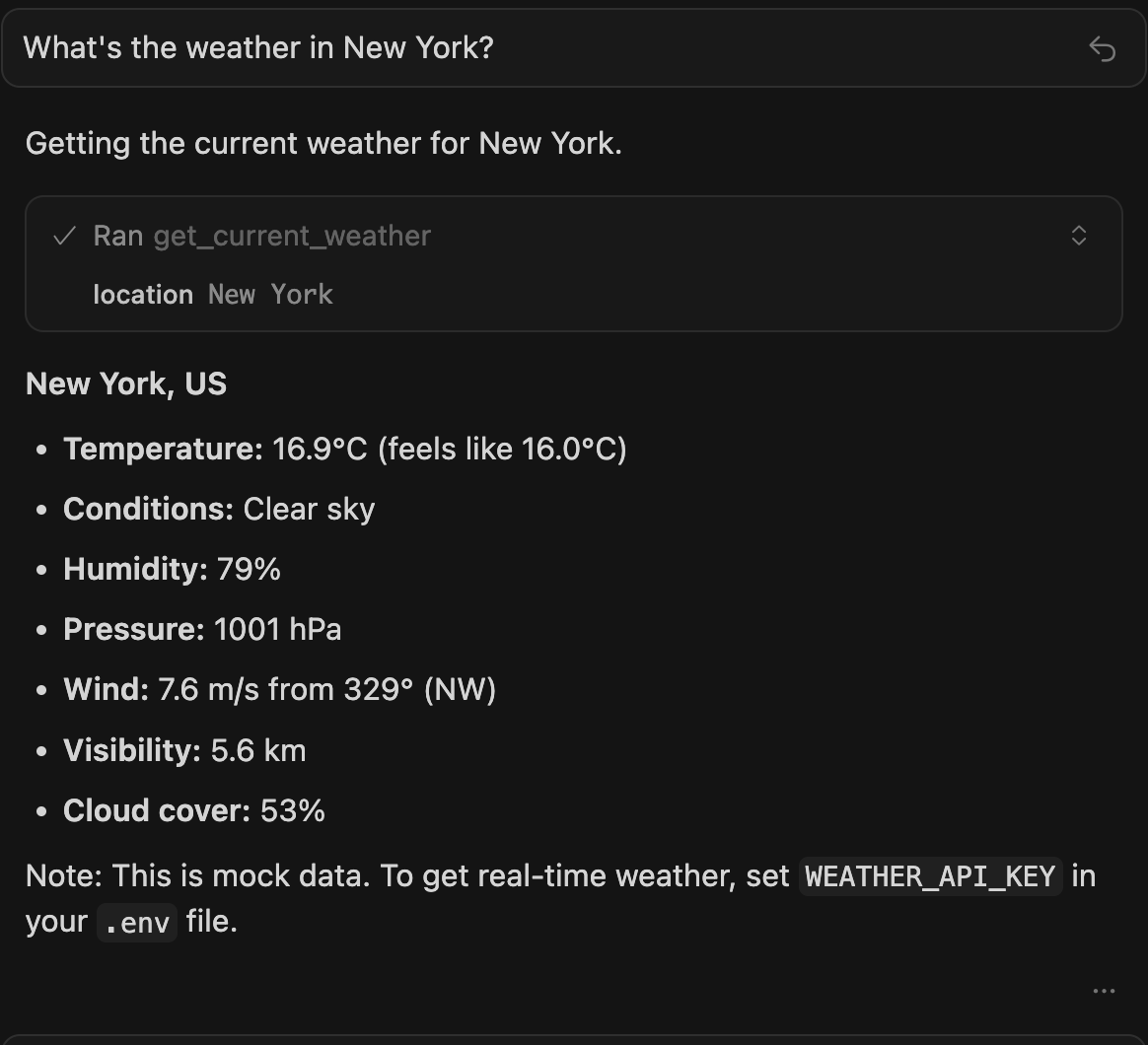 Weather MCP Server Usage Example