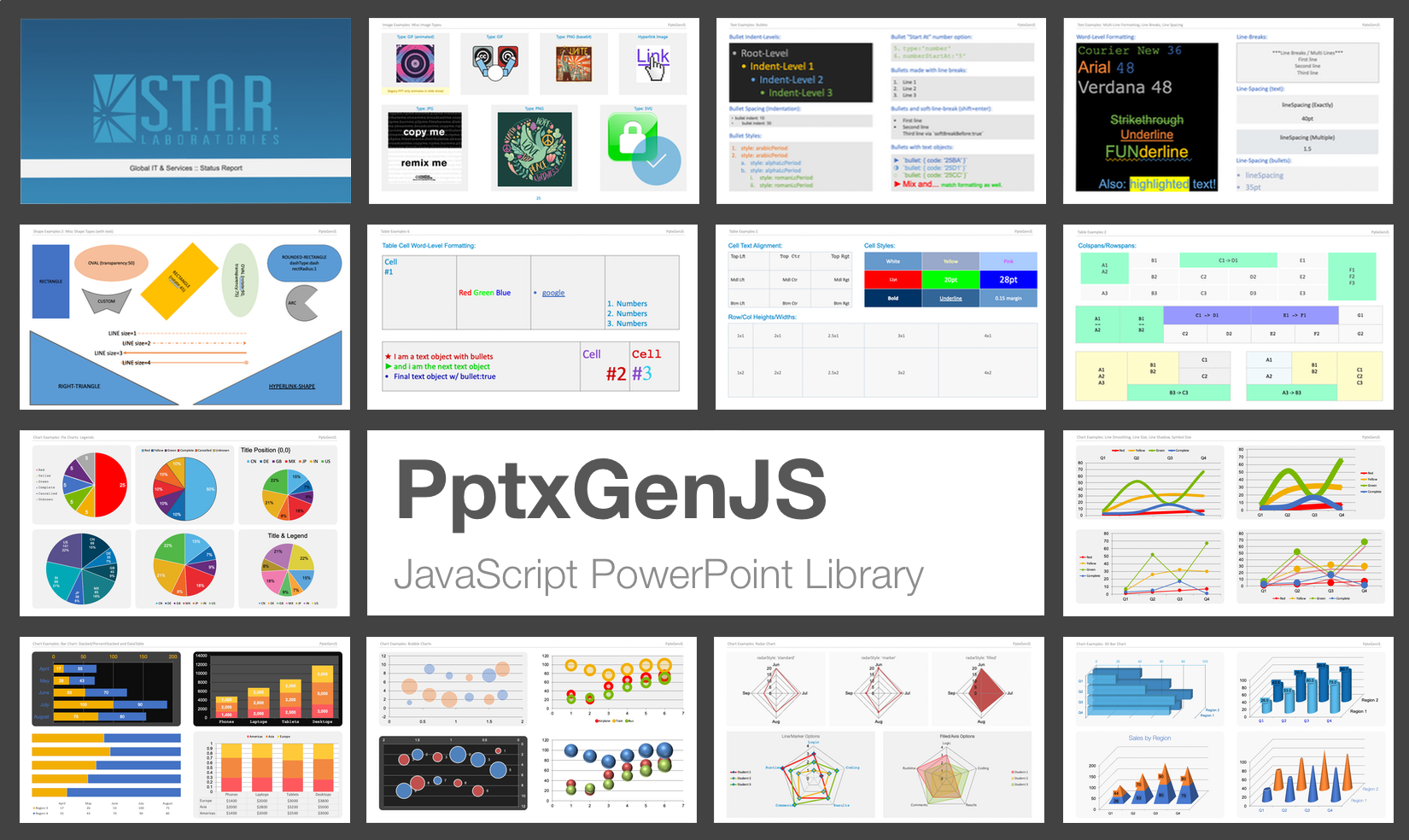PptxGenJS Sample Slides