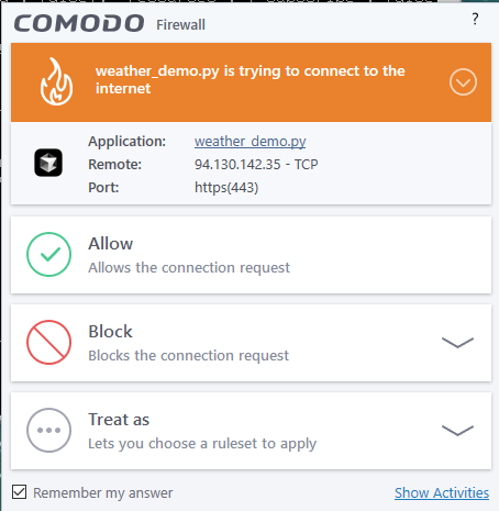 Example Outbound Connection