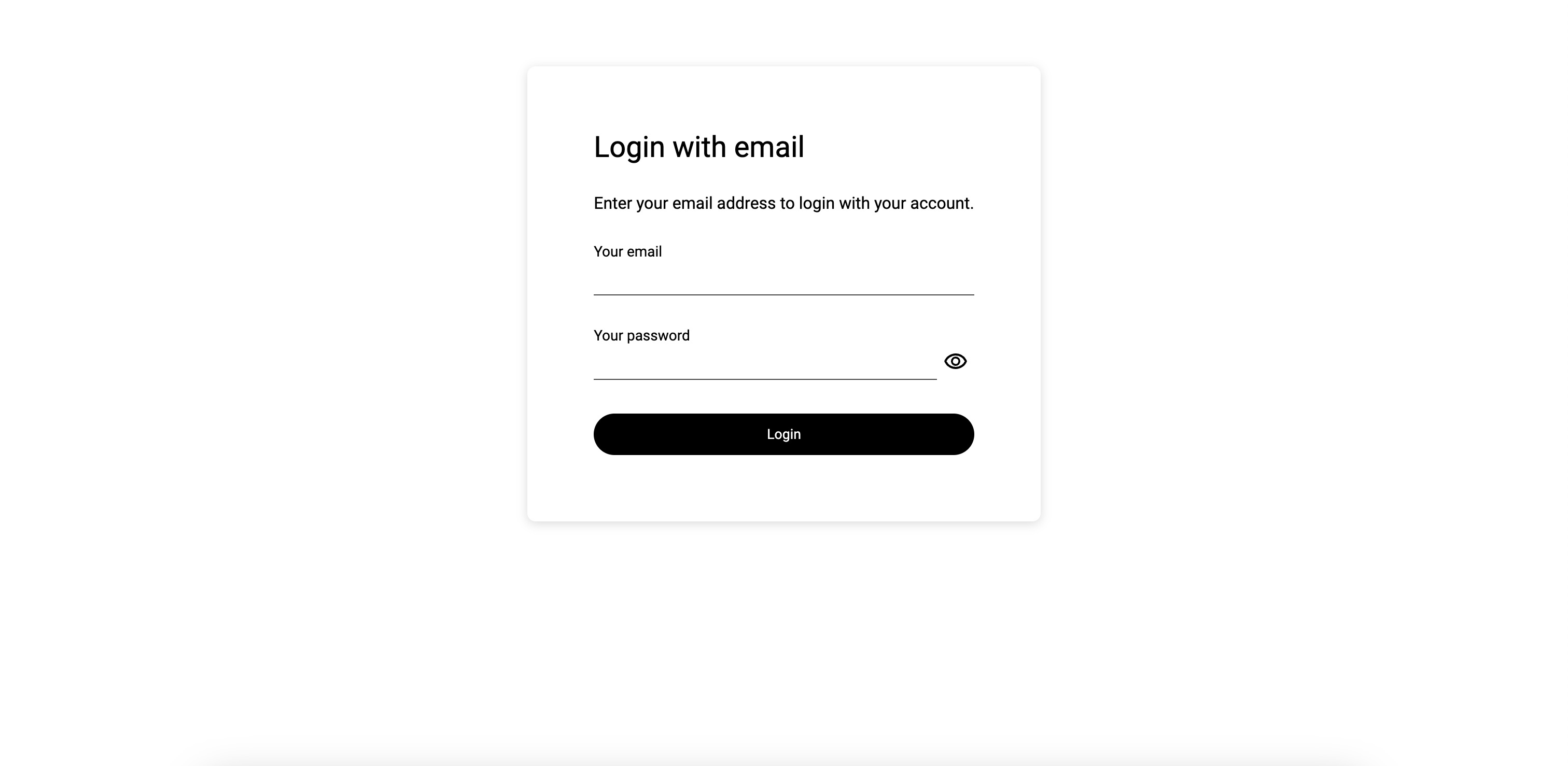 Screenshot of the login page