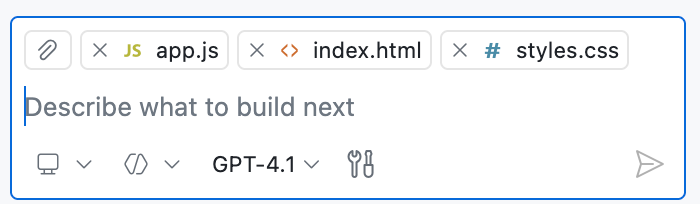 image showing files added to context