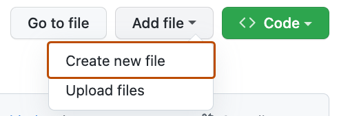 screenshot of the create new file option