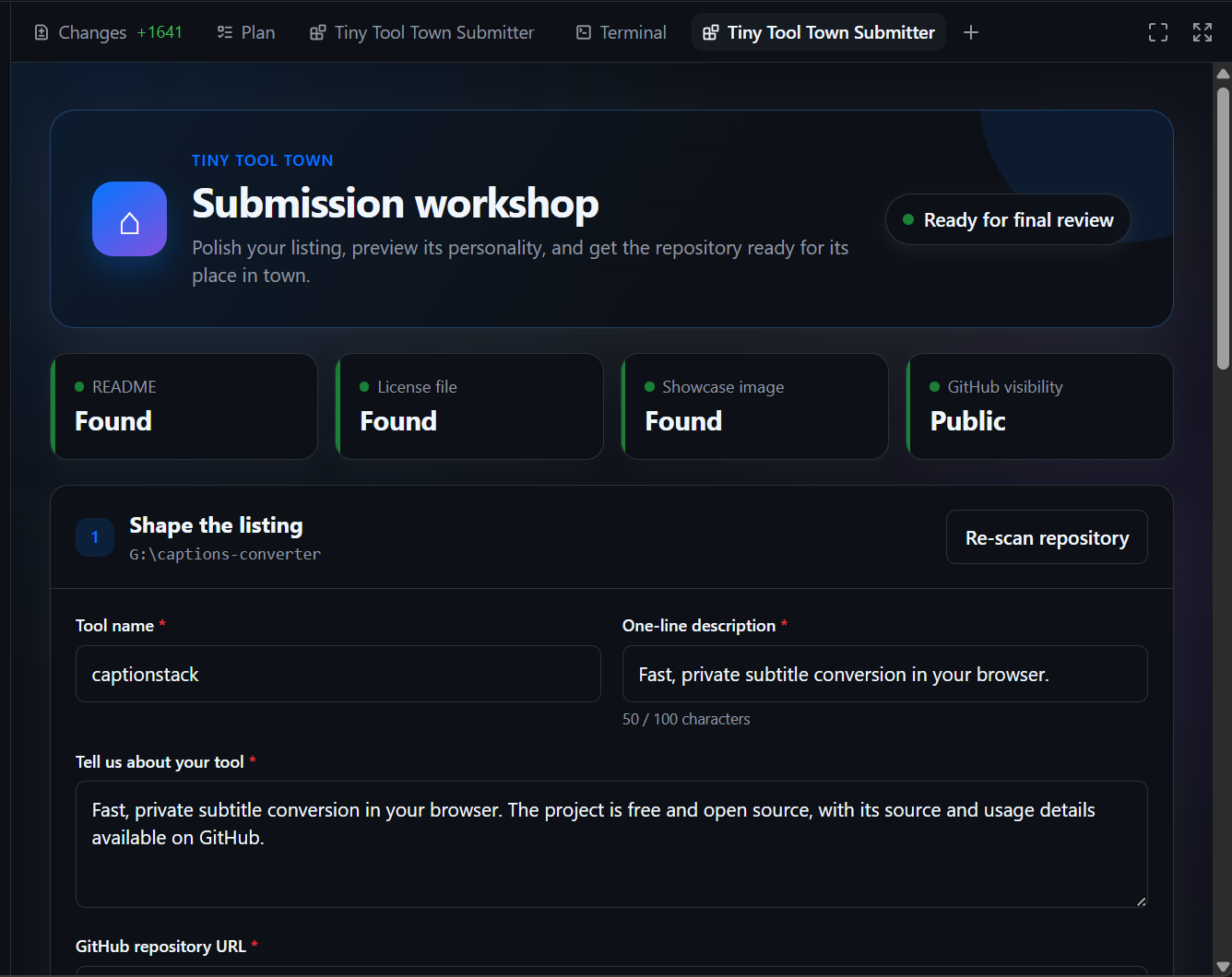 Tiny Tool Town Submitter preview