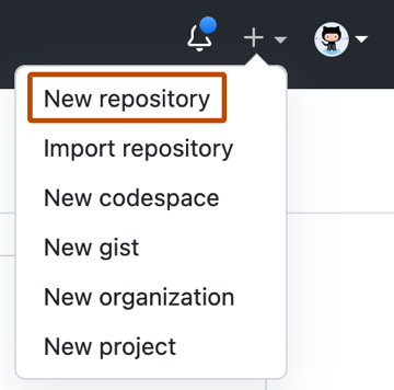 GitHub Create a new repository form