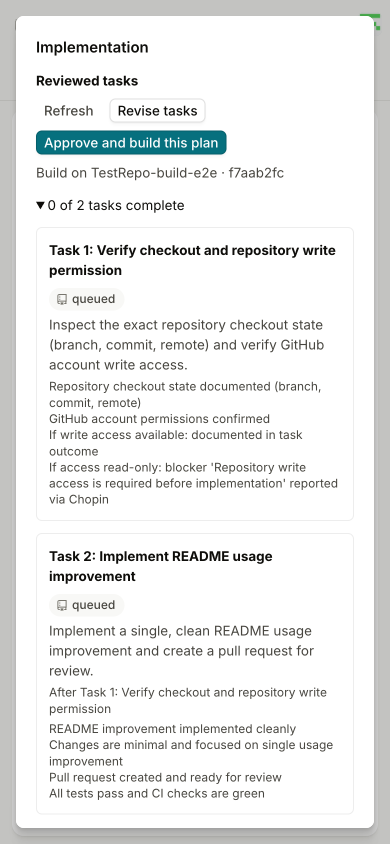 Mobile task review