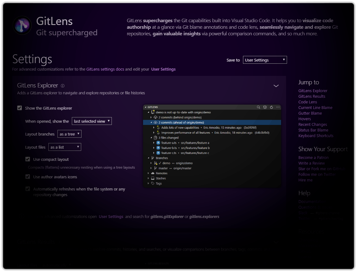 GitLens Settings