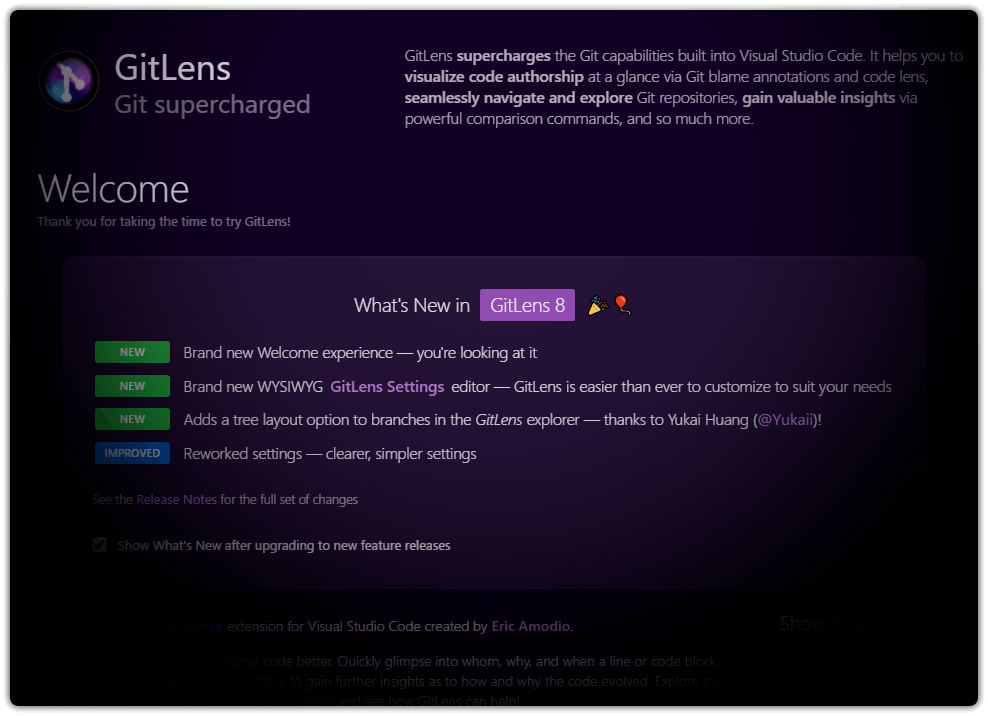 GitLens Welcome