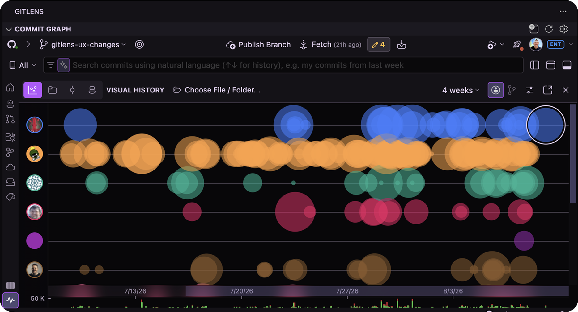 Visual History for a repository