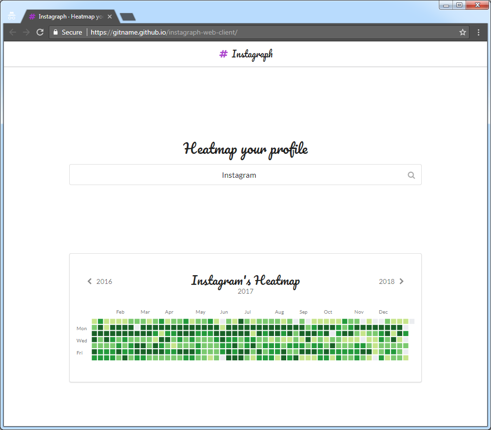 Screenshot of Instagraph Web Client