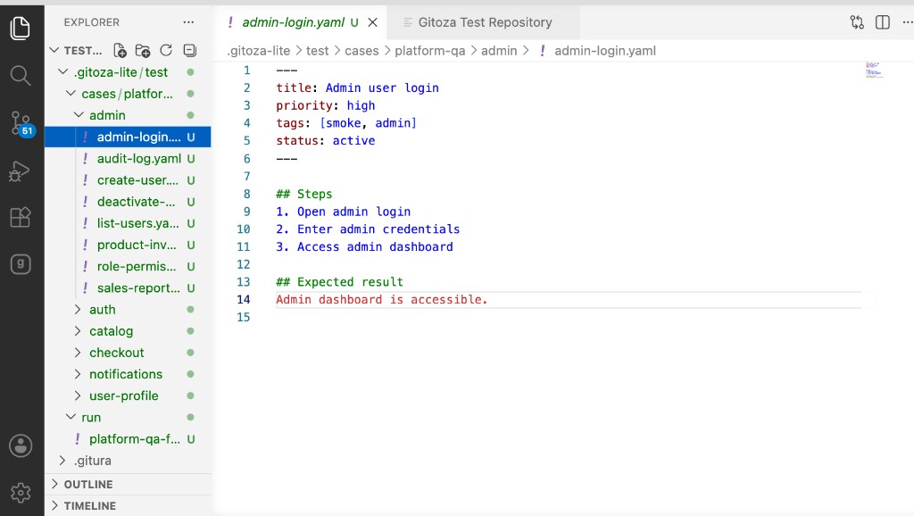 Case YAML file