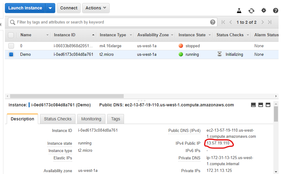 Instance IP Address