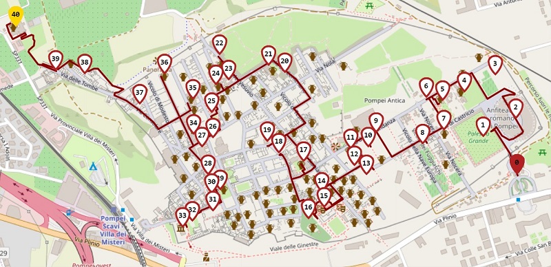 Itinerario Piazza Anfiteatro > Villa dei Misteri