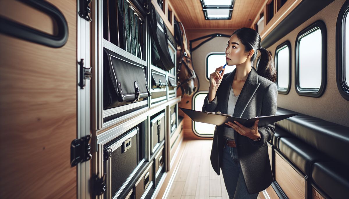 flood damaged salvage horse trailer - Inspecting horse trailer stall quality and construction