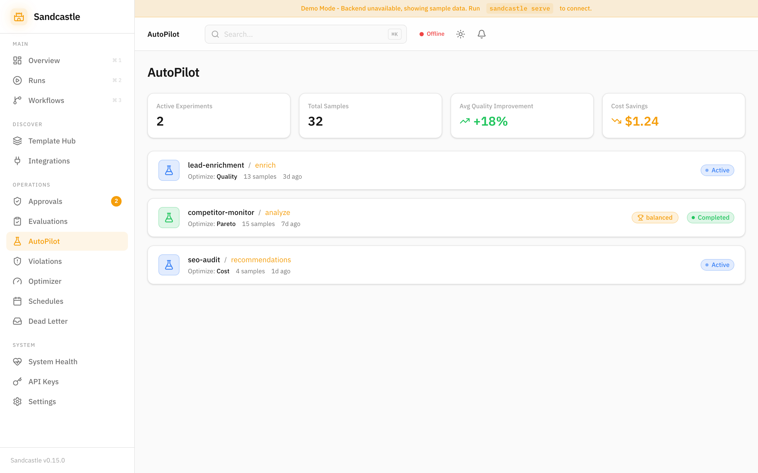AutoPilot Experiments
