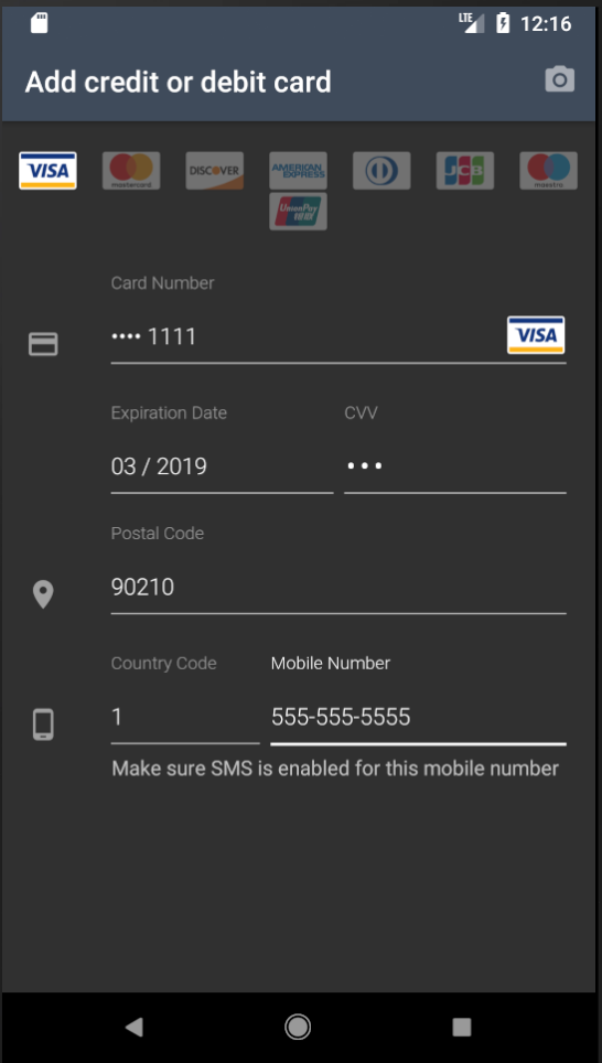 Add Card Dialog