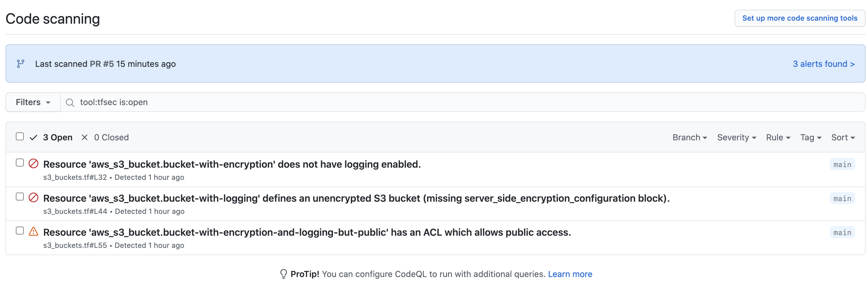 github security alerts