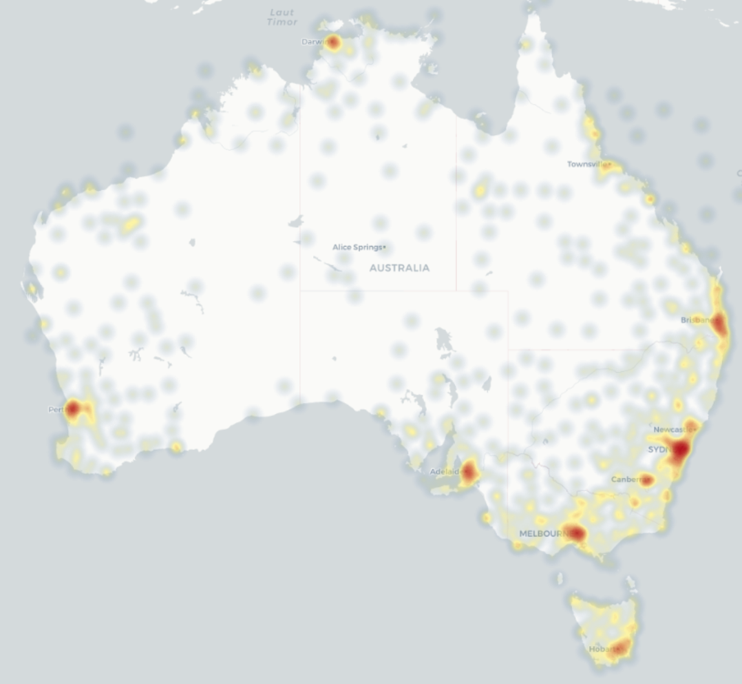 Australia Heatmap