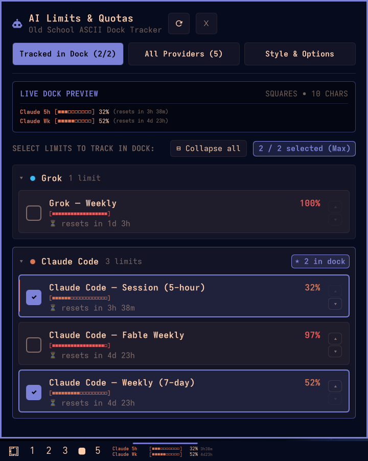 AI Usage Bar Preview