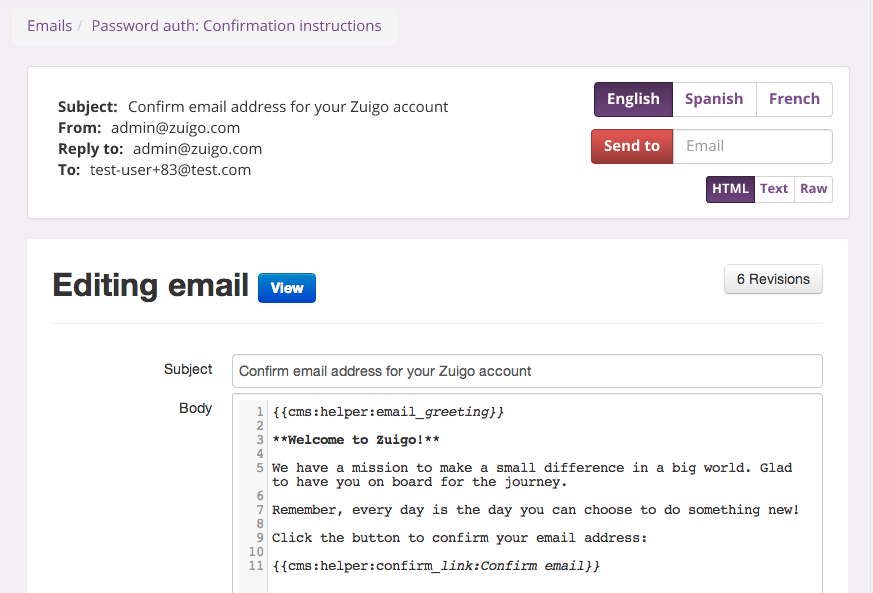 Html confirm email.