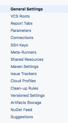 TeamCity Project Settings