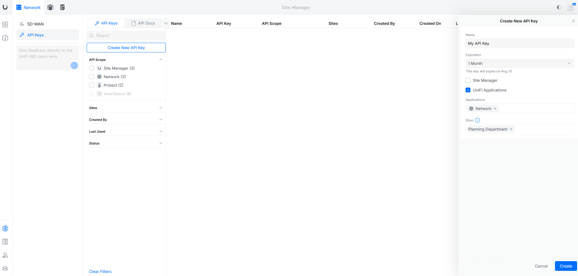 UniFi Site Manager API Key