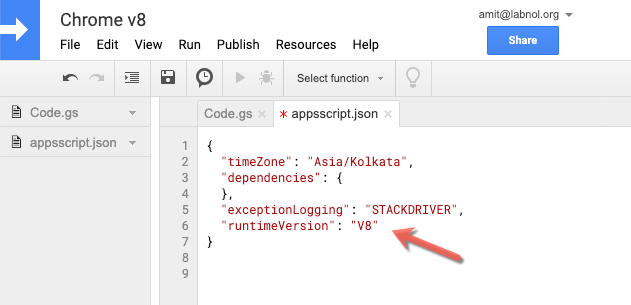 Google Apps Script - v8 Runtime