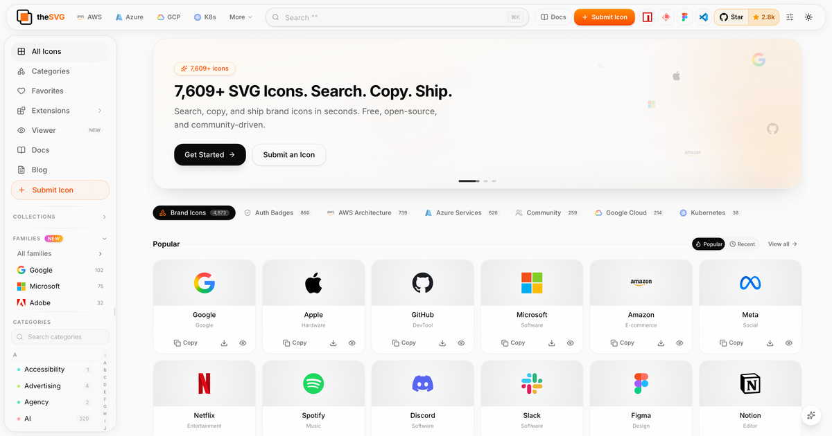 theSVG - the open SVG brand library