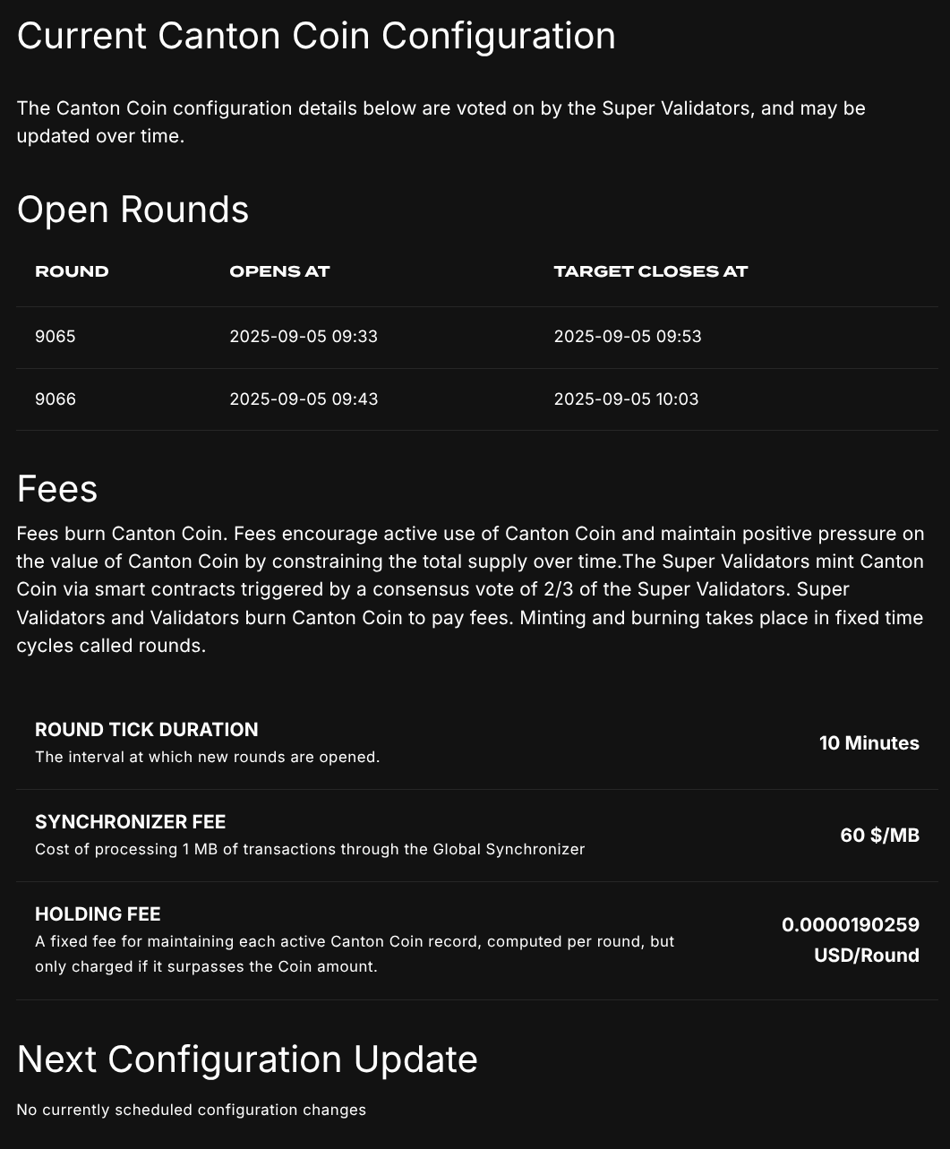 New fees display in scan