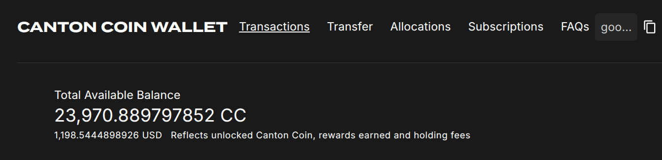 Current fees display in splice wallet