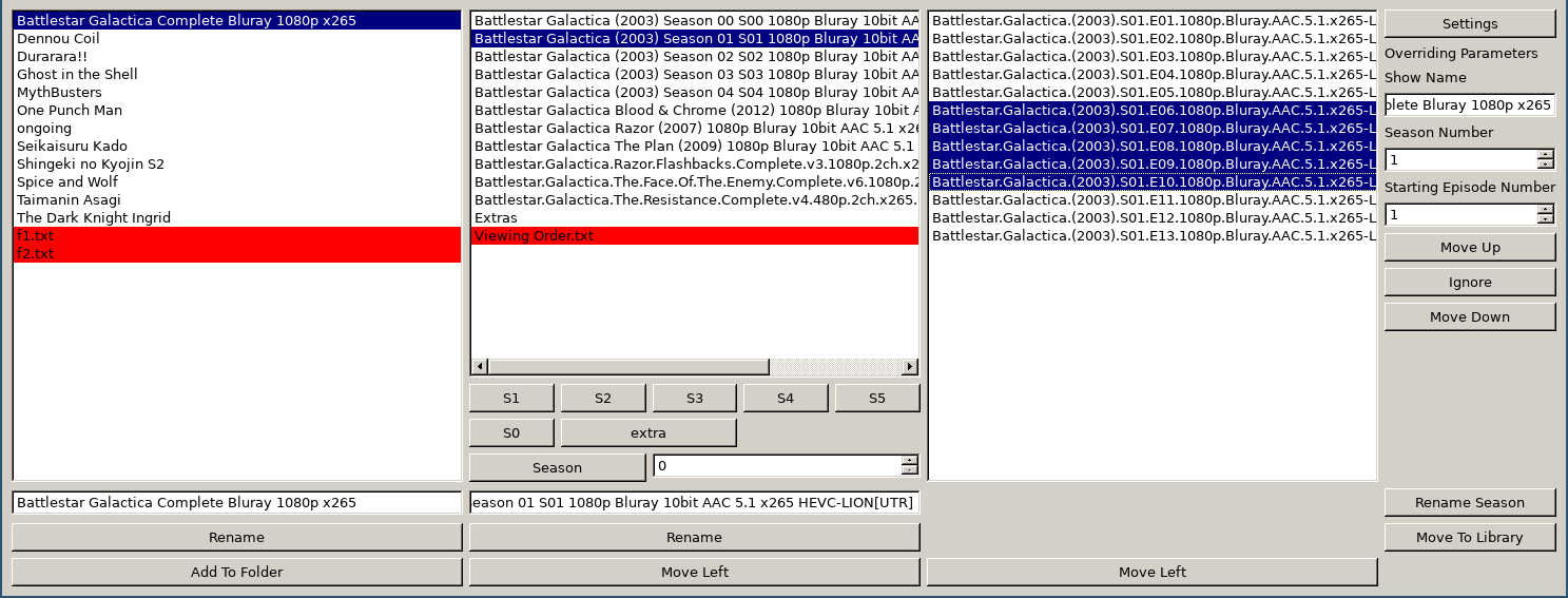 screenshot of program