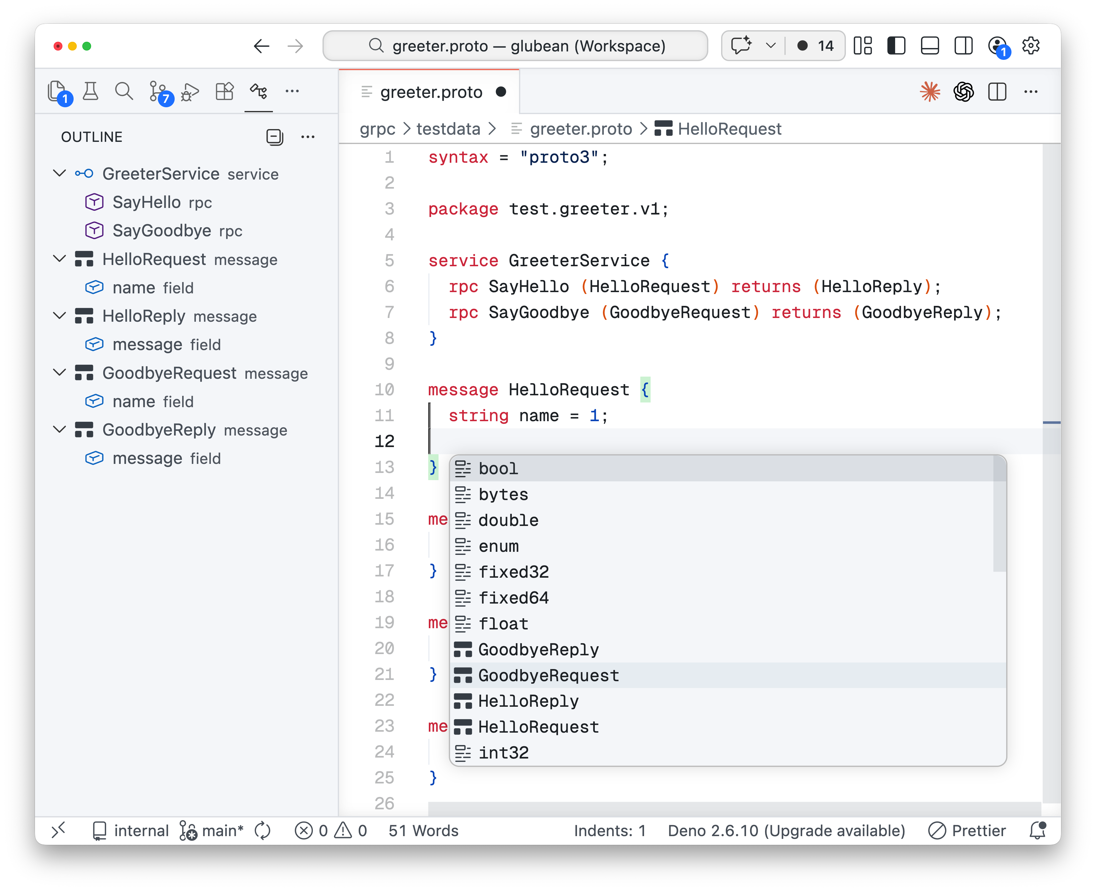 Protobuf Tools completion