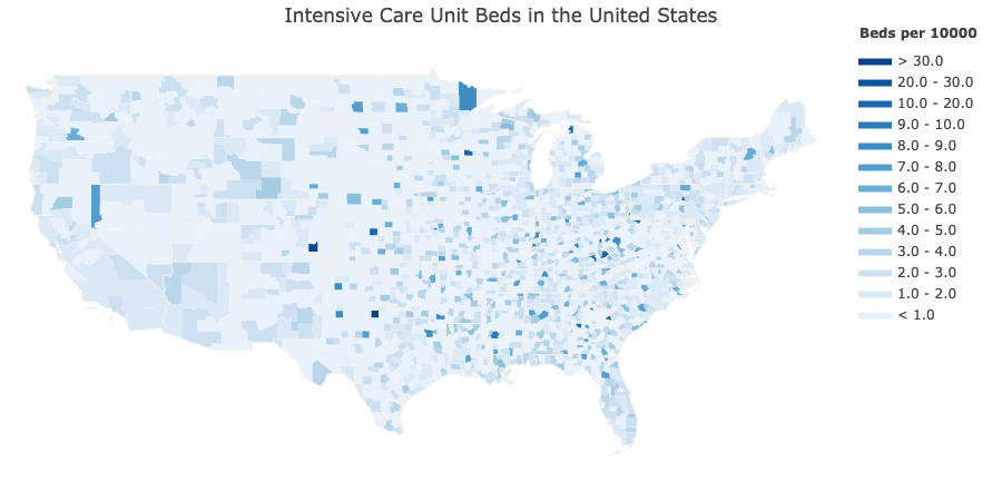 County-level Number of Intensive Care Unit Beds