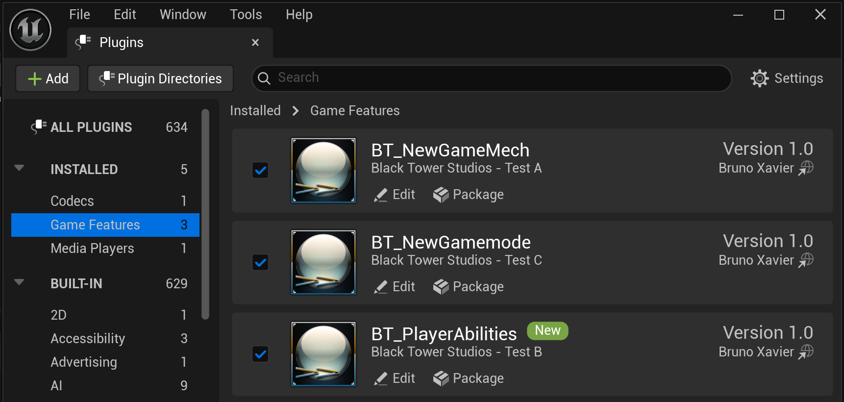 Modular Game Features