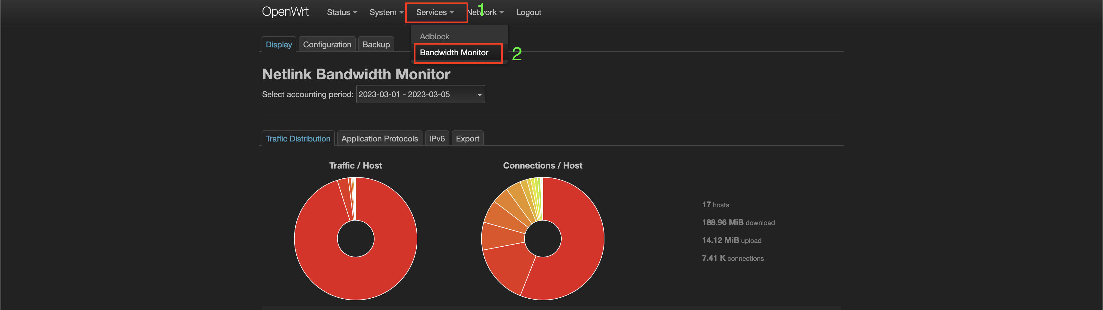 bandwidth monitor UI