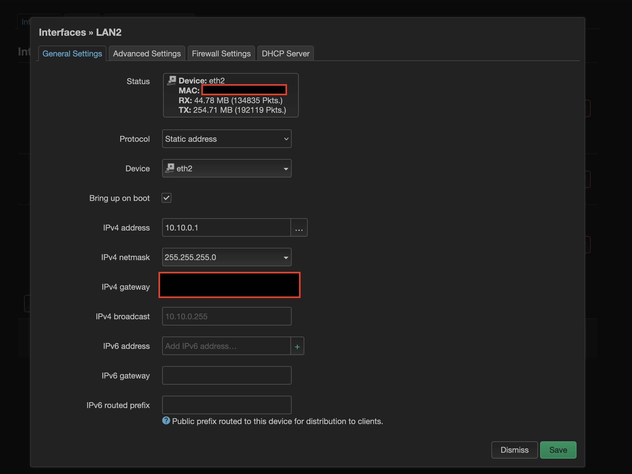 adding static IP address 