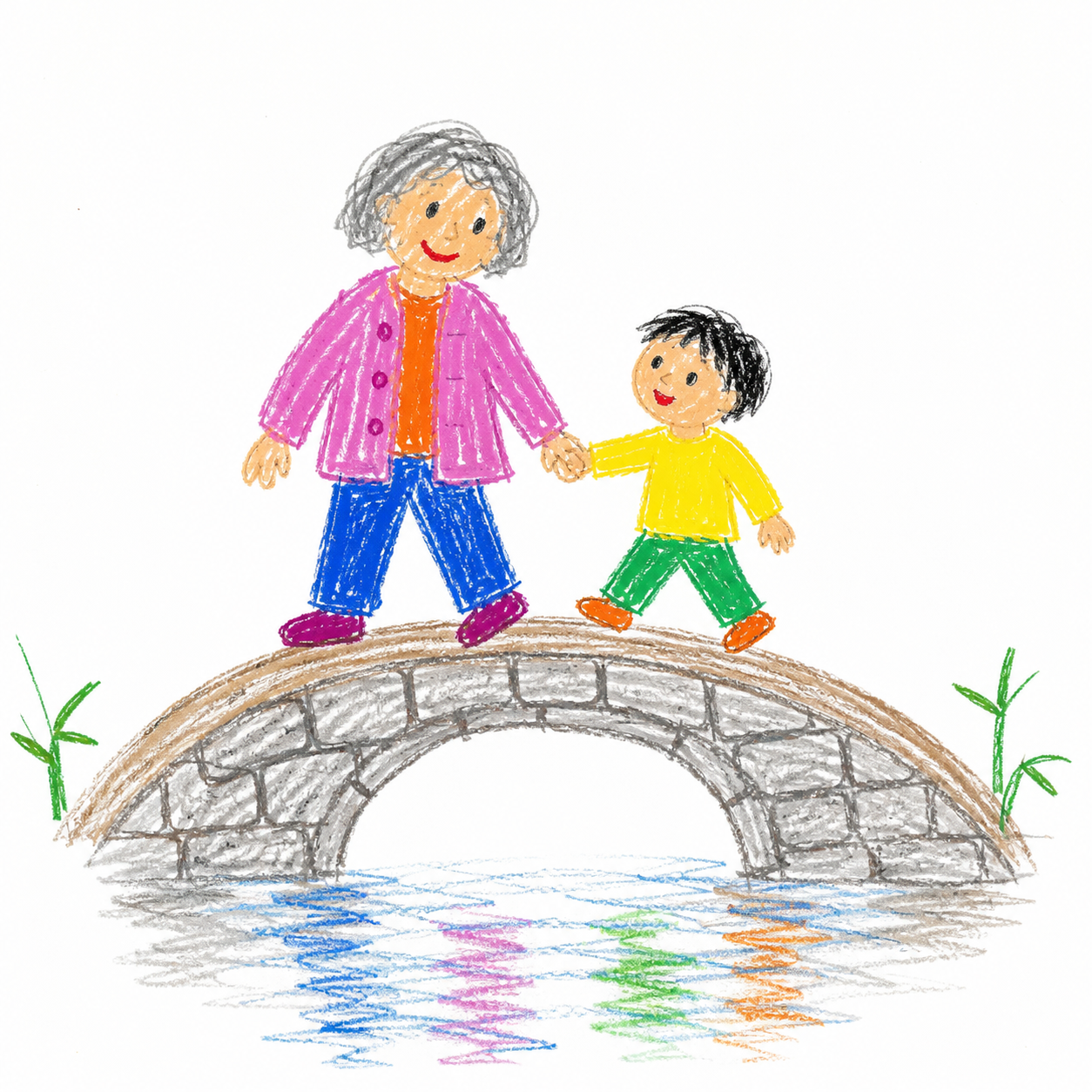 五岁儿童蜡笔坏画示例