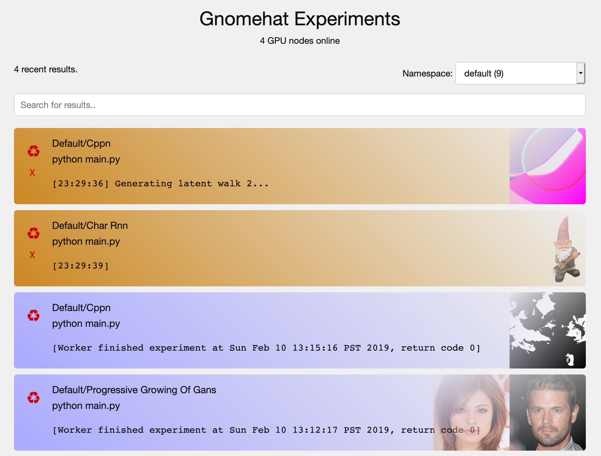 GnomeHat UI Screenshot