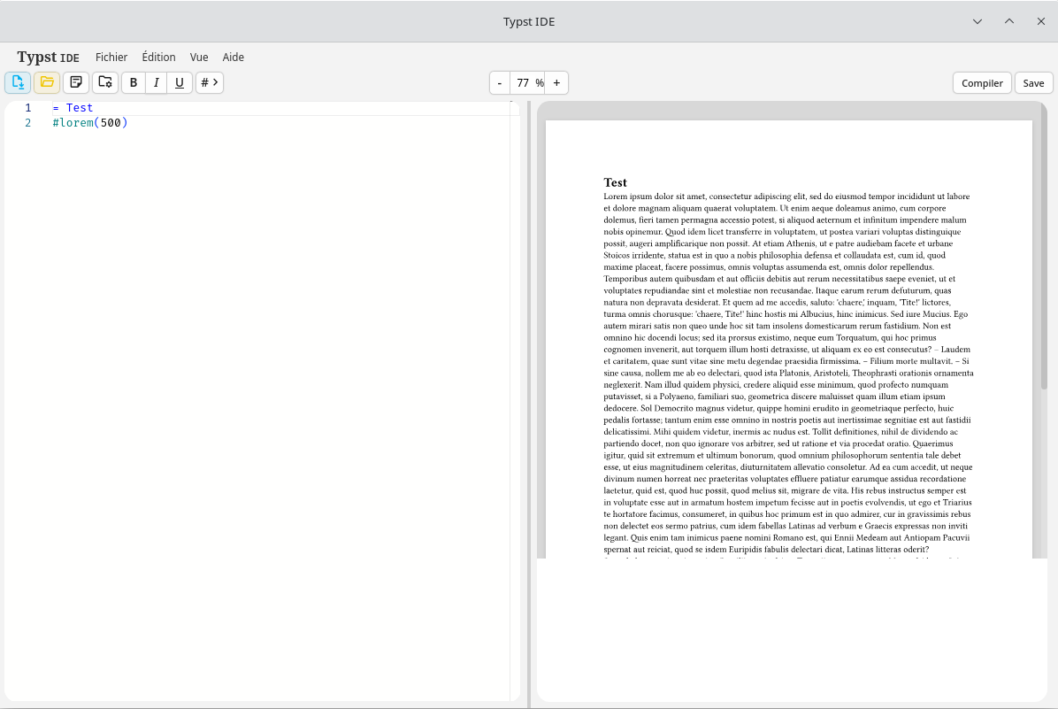 Screenshot of Typst_IDE