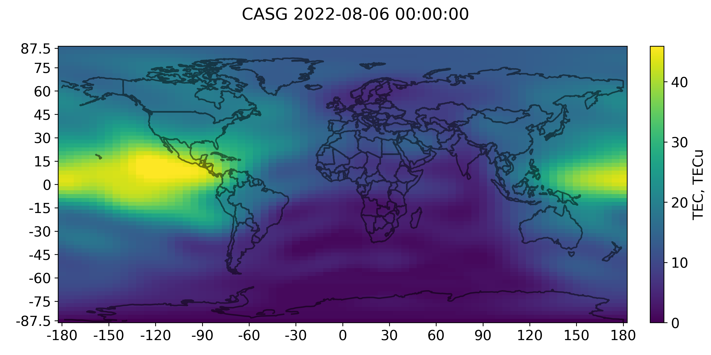 Global map on regular grid