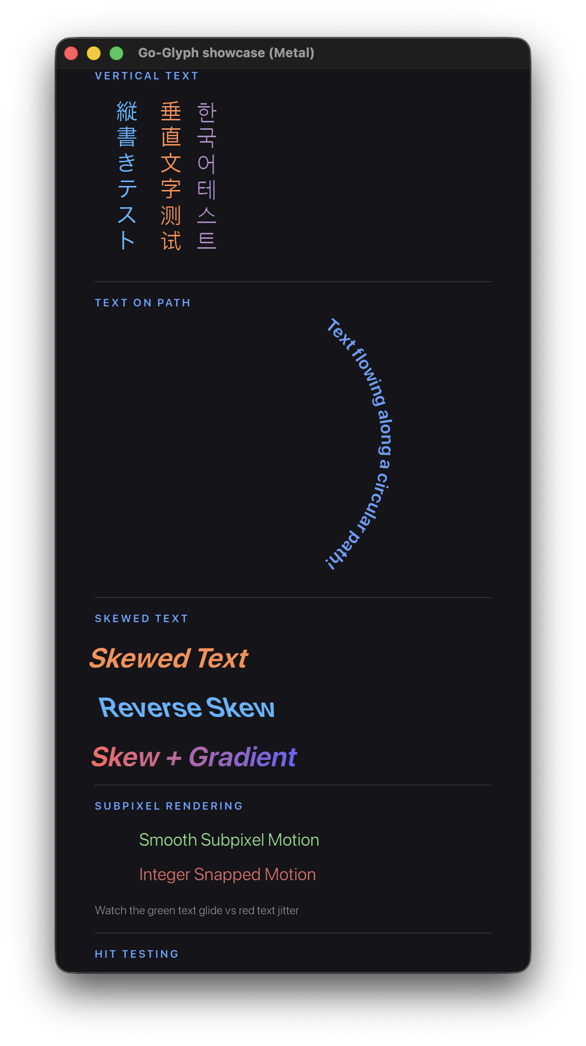 Text styling capabilities