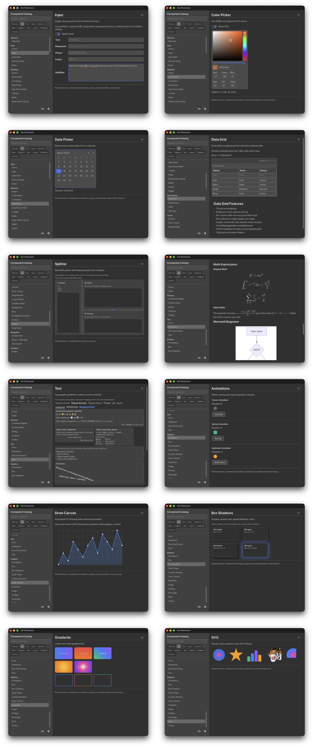 Widget gallery
