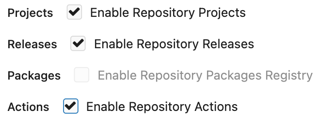 enable repository action